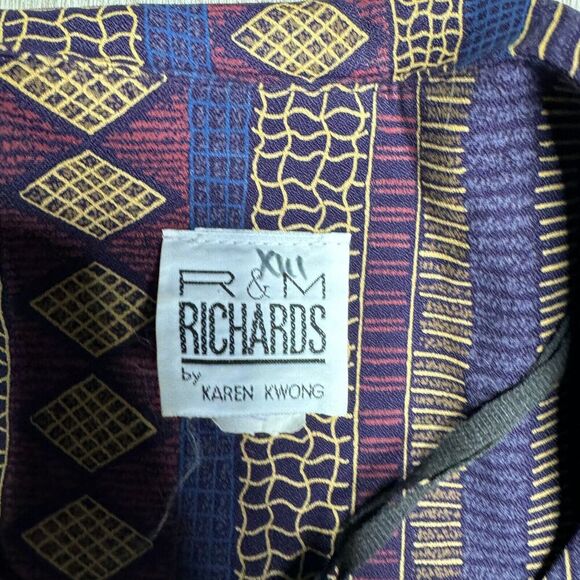 Vintage R&M Richards By Karen Kwong Clasp Closure Tunic Sz 18 Long Sleeve Top - Picture 5 of 9